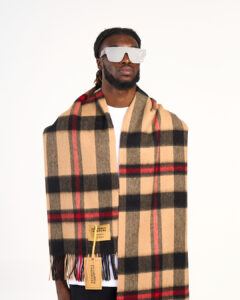 Photo of an Scott Cashmere Scottish wool scarf. 