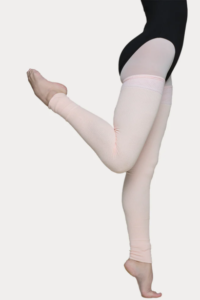 Cozy knitted leg warmer socks in gray color